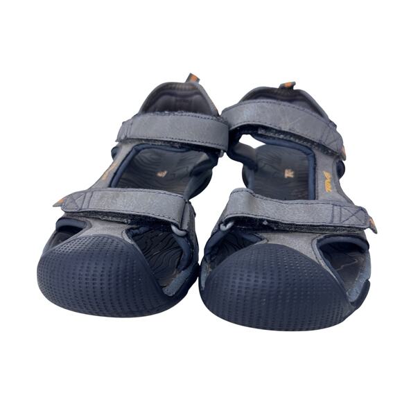 Teva Toachi Hiking Sandals Child 11C Gray Hook & Loop Rubber Sole Closed Toe - Picture 5 of 9